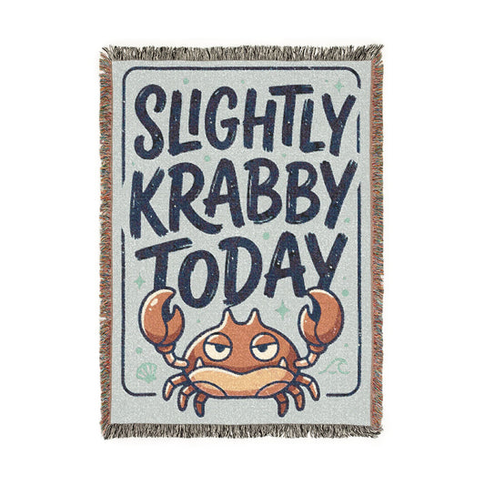 Slightly Krabby Today Woven Throw Blanket