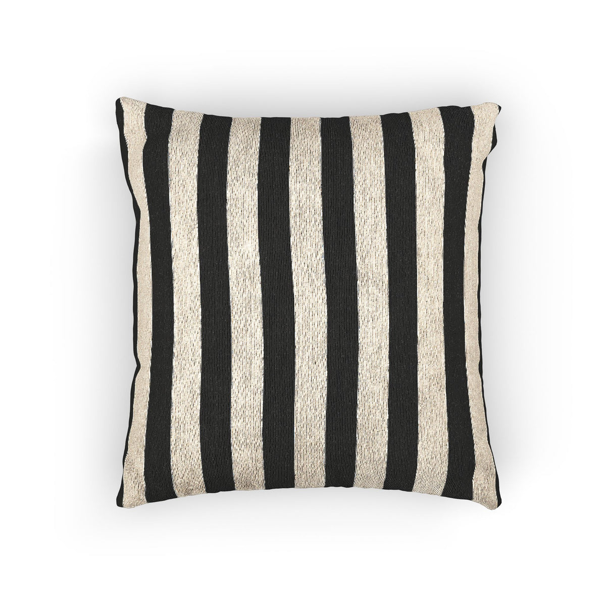 Black & Natural Striped Woven Throw Pillow, Modern Gothic Pillow, Neutral Stripe Cushion, Textured Sofa Pillow, 17x18 Home Decor
