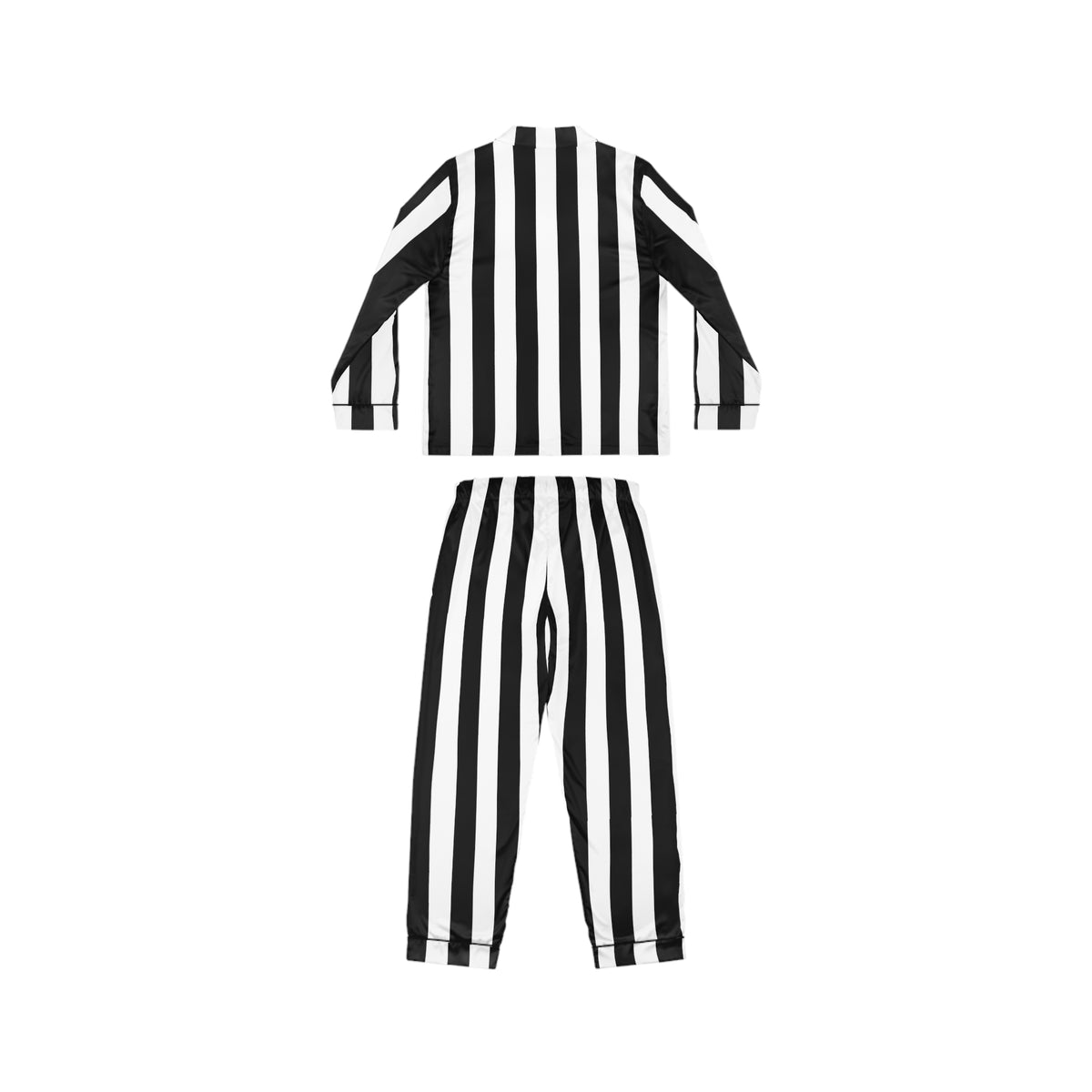 Black White Striped Satin Pajama Set, Womens Gothic Sleepwear, Luxe Goth Loungewear, Long Pajama Set, Alternative Gift for Her