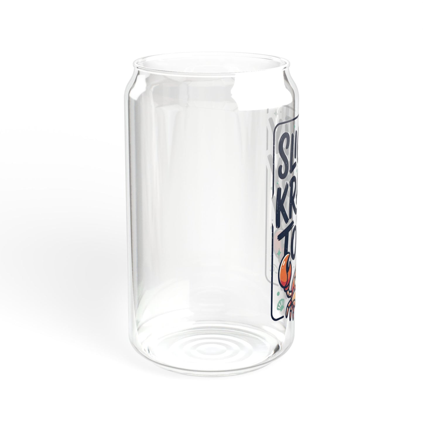 16oz Sipper Glass - "Slightly Krabby Today" Crab Tumbler with Bamboo Lid & Straw