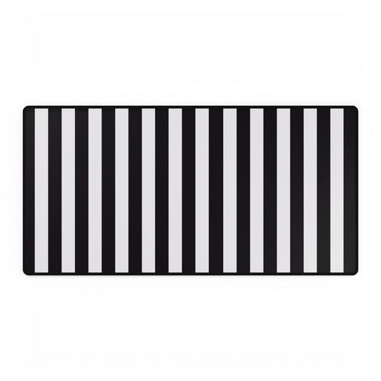 Black & White Striped Desk Mat, Gothic TCG Playmat, Extended Mouse Pad, Card Game Mat, Alternative Office Decor, Gaming Desk Mat