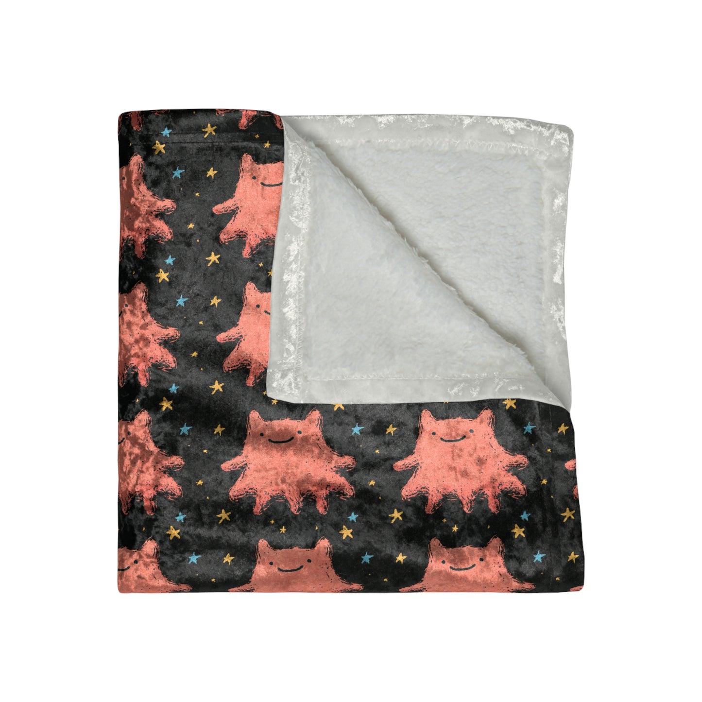 Cute Pink Ghost Crushed Velvet Blanket | Kawaii Halloween Throw | Cozy Gothic Blanket | Spooky Cute Couch Blanket | Pastel Goth Decor