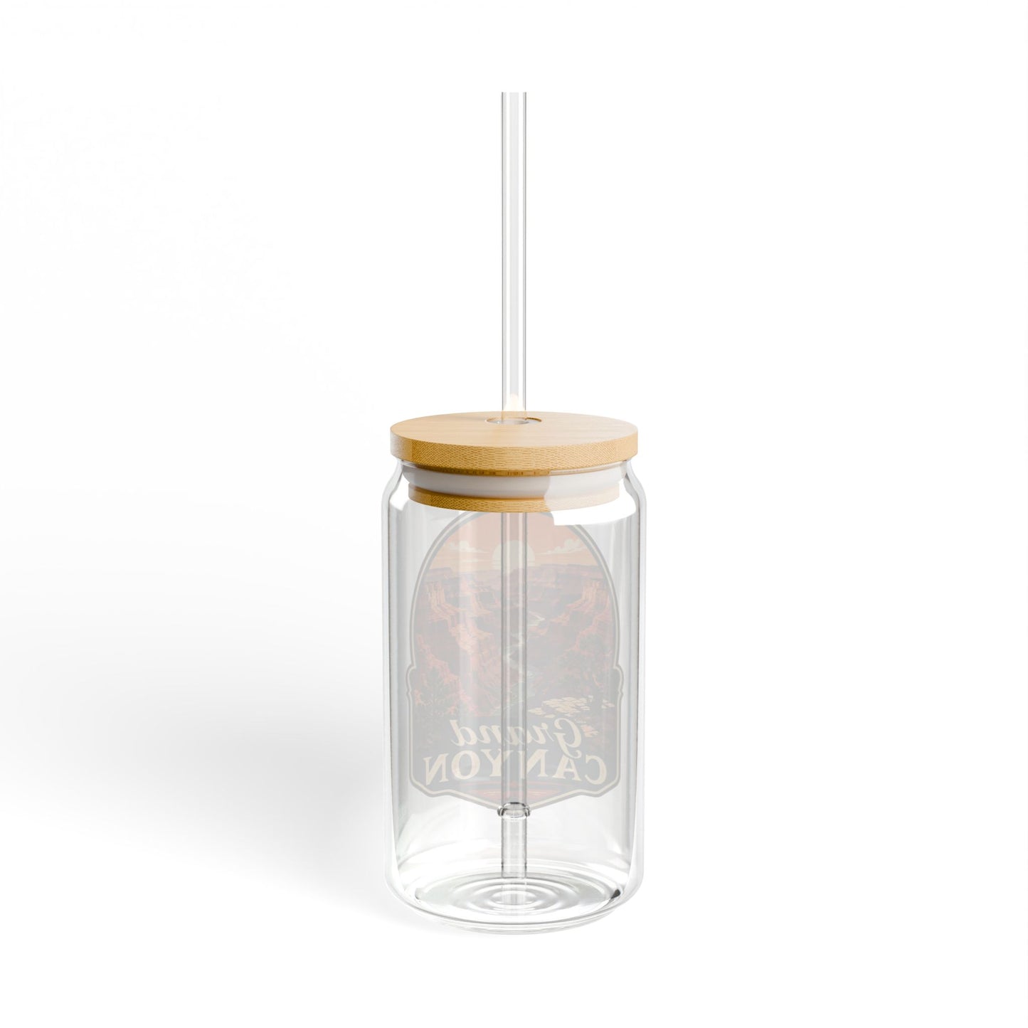 Grand Canyon Sipper Glass — 16oz Travel Tumbler with Bamboo Lid & Straw
