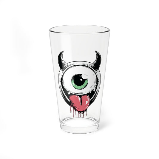 Cute One-Eyed Monster Pint Glass | Spooky Cute Drinking Glass | Gothic Barware | Halloween Cocktail Glass | Monster Beer Glass | 16oz Glass