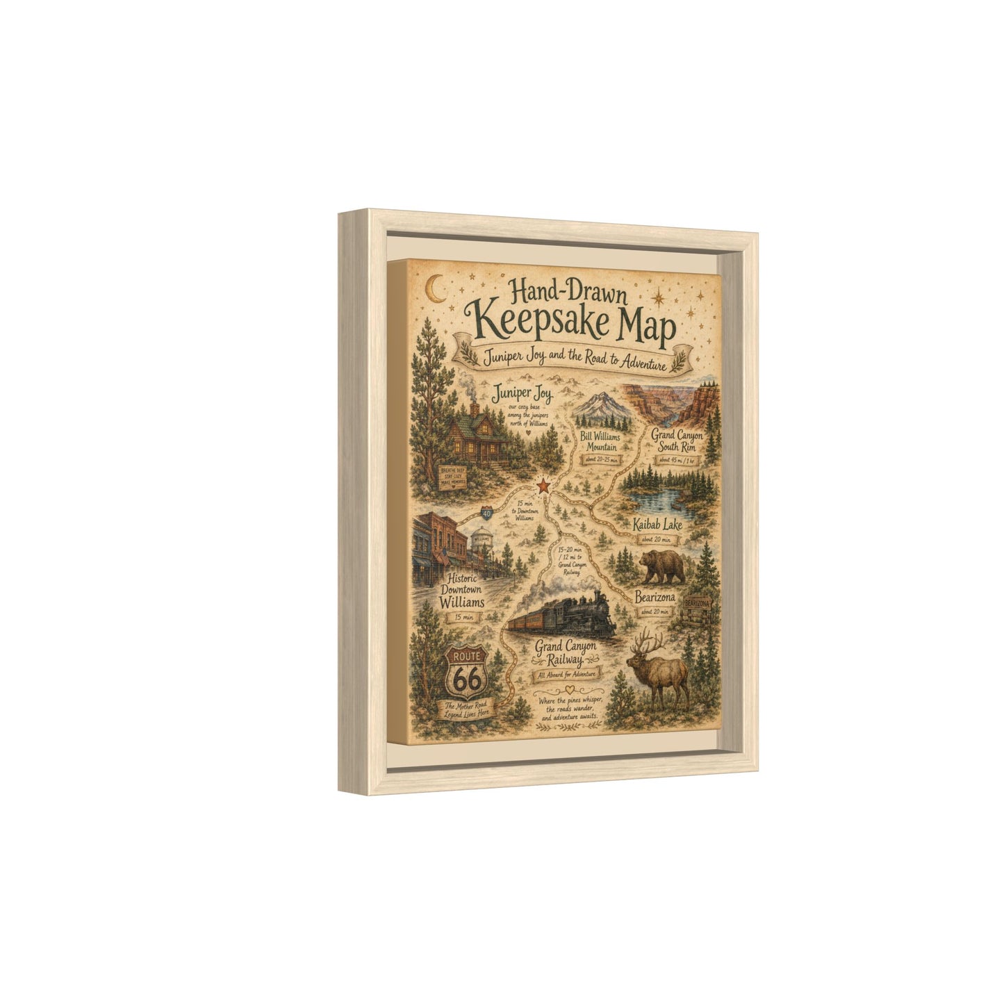 Framed Keepsake Map Matte Canvas Print