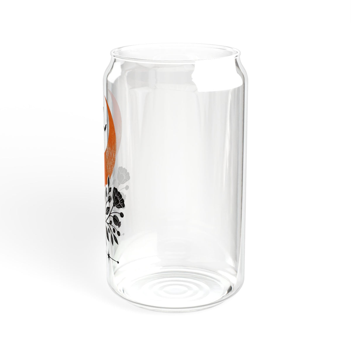 Sipper Glass - Crescent Moon & Botanicals 16oz Tumbler with Straw