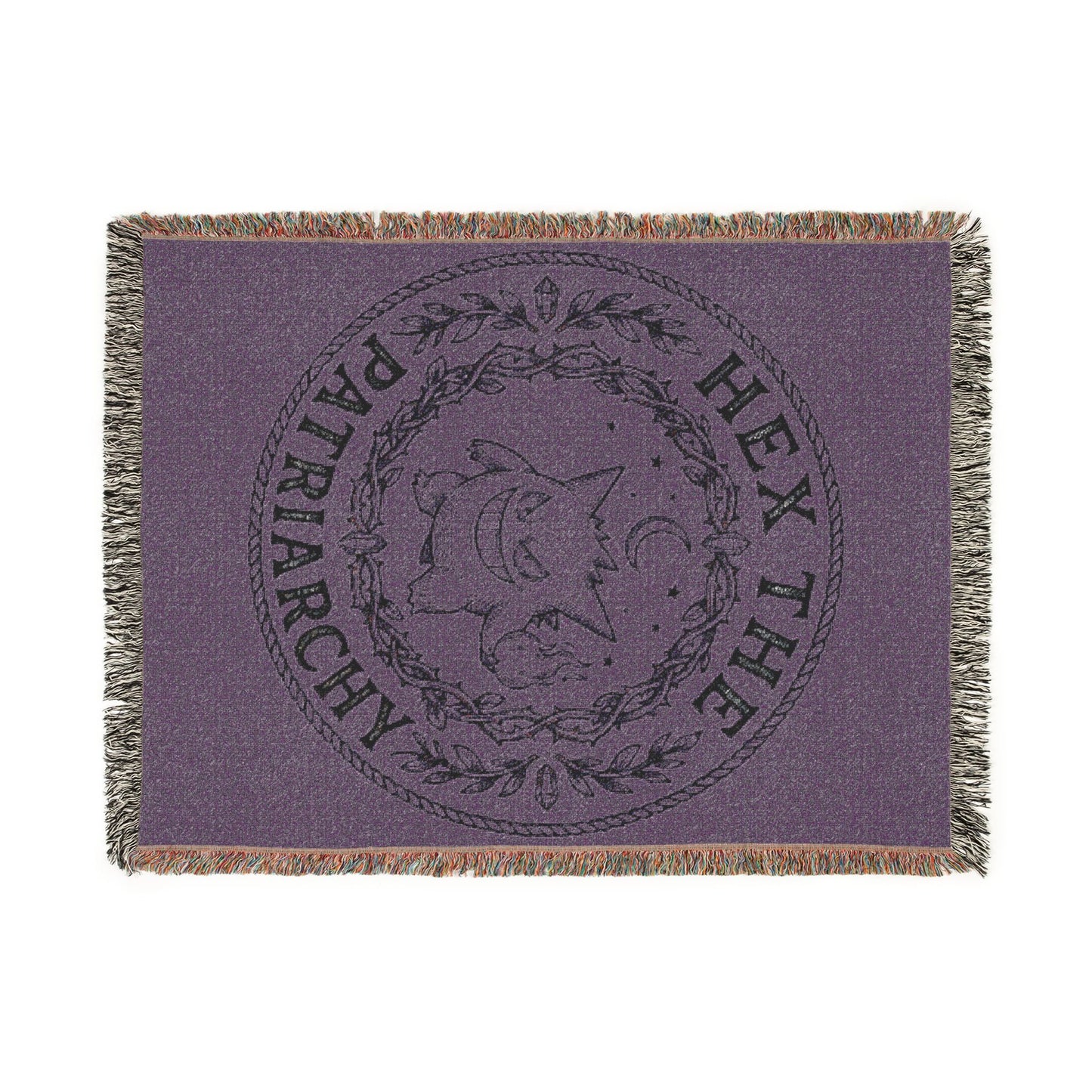 Woven Blanket — Vintage Botanical Seal Throw Blanket
