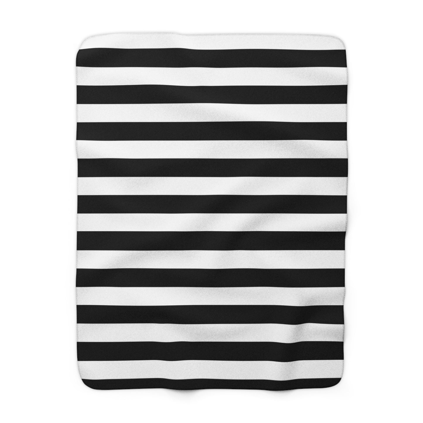 Black & White Striped Sherpa Blanket, Cozy Fleece Throw, Modern Gothic Home Decor, Minimalist Couch Blanket, Soft Bed Throw