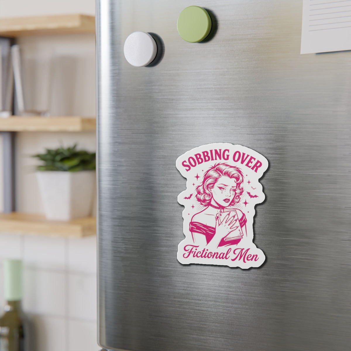 Sobbing Over Fictional Men Die-Cut Magnet