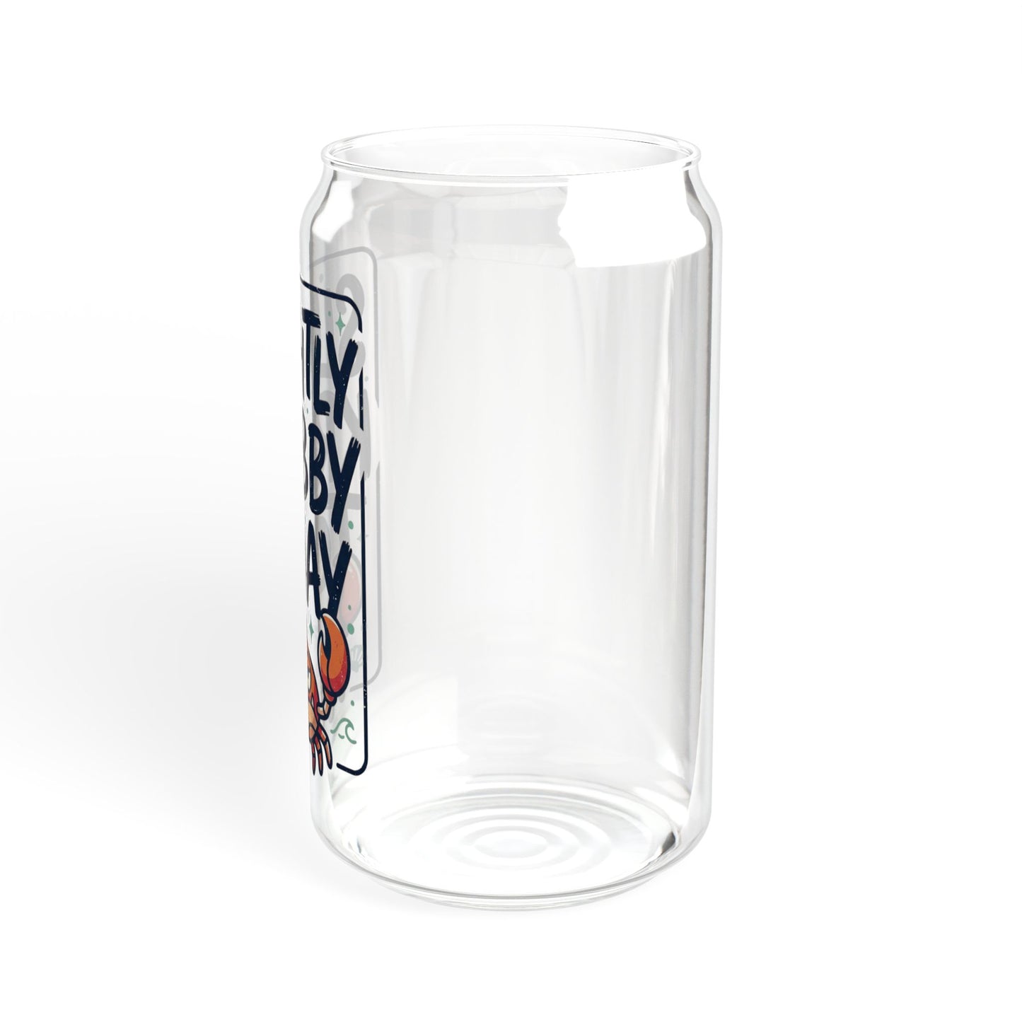 16oz Sipper Glass - "Slightly Krabby Today" Crab Tumbler with Bamboo Lid & Straw