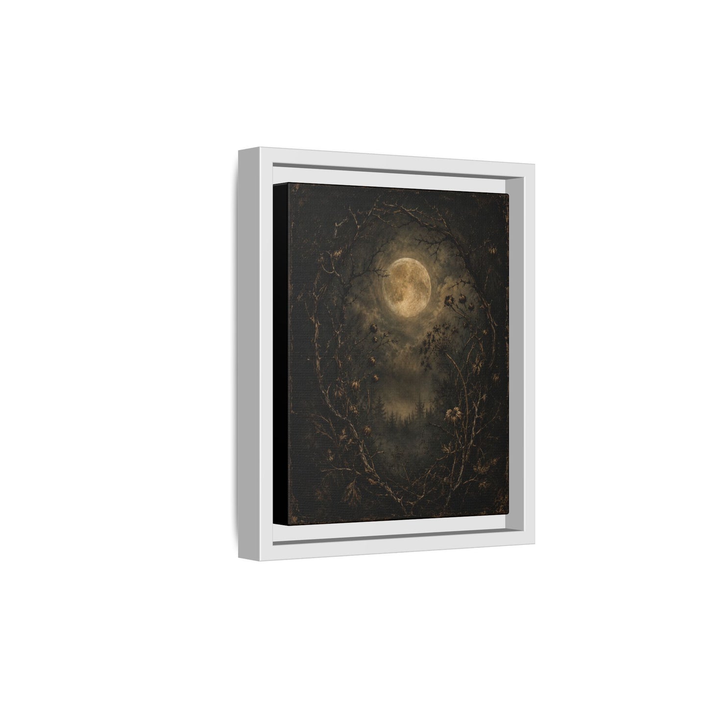 Moonlit Forest Matte Framed Canvas