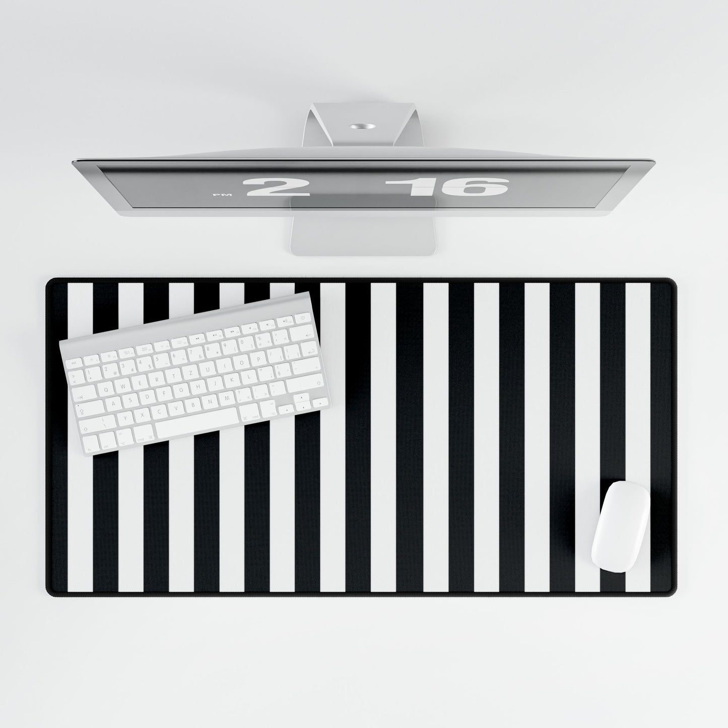 Black & White Striped Desk Mat, Gothic TCG Playmat, Extended Mouse Pad, Card Game Mat, Alternative Office Decor, Gaming Desk Mat