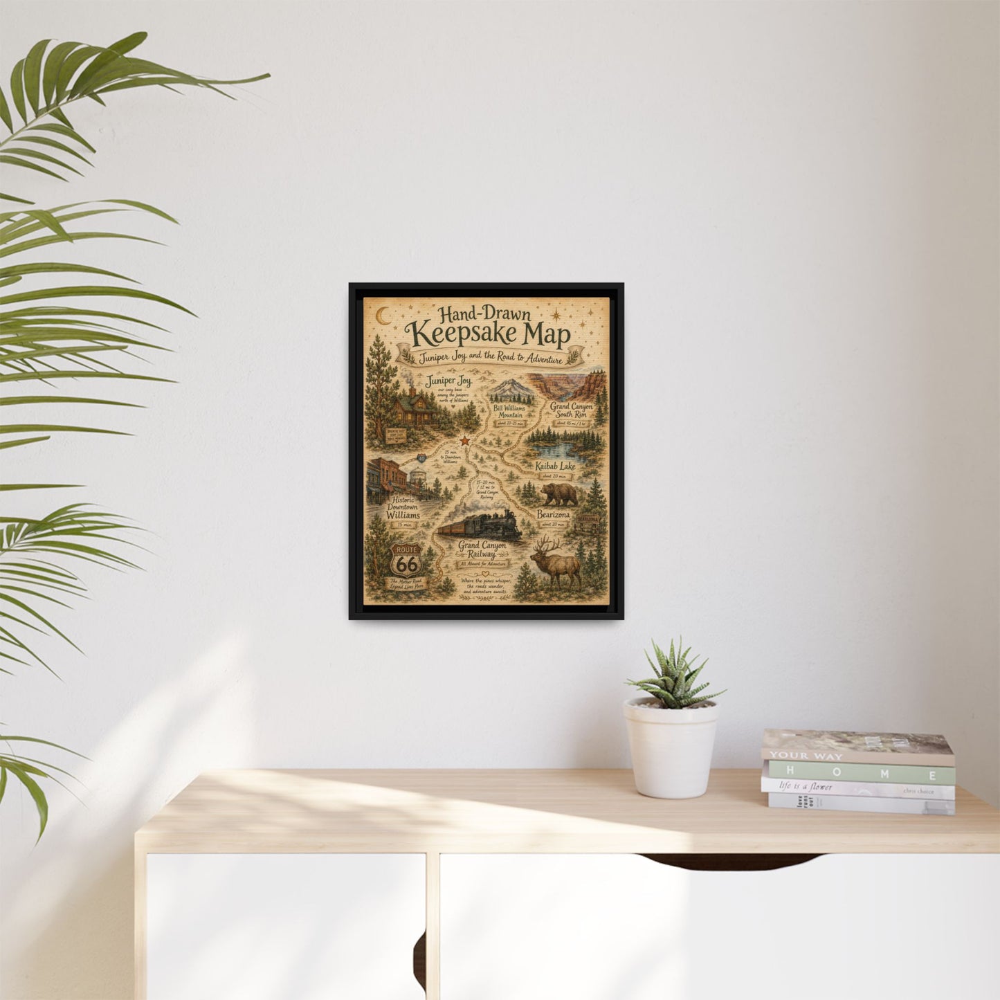 Framed Keepsake Map Matte Canvas Print