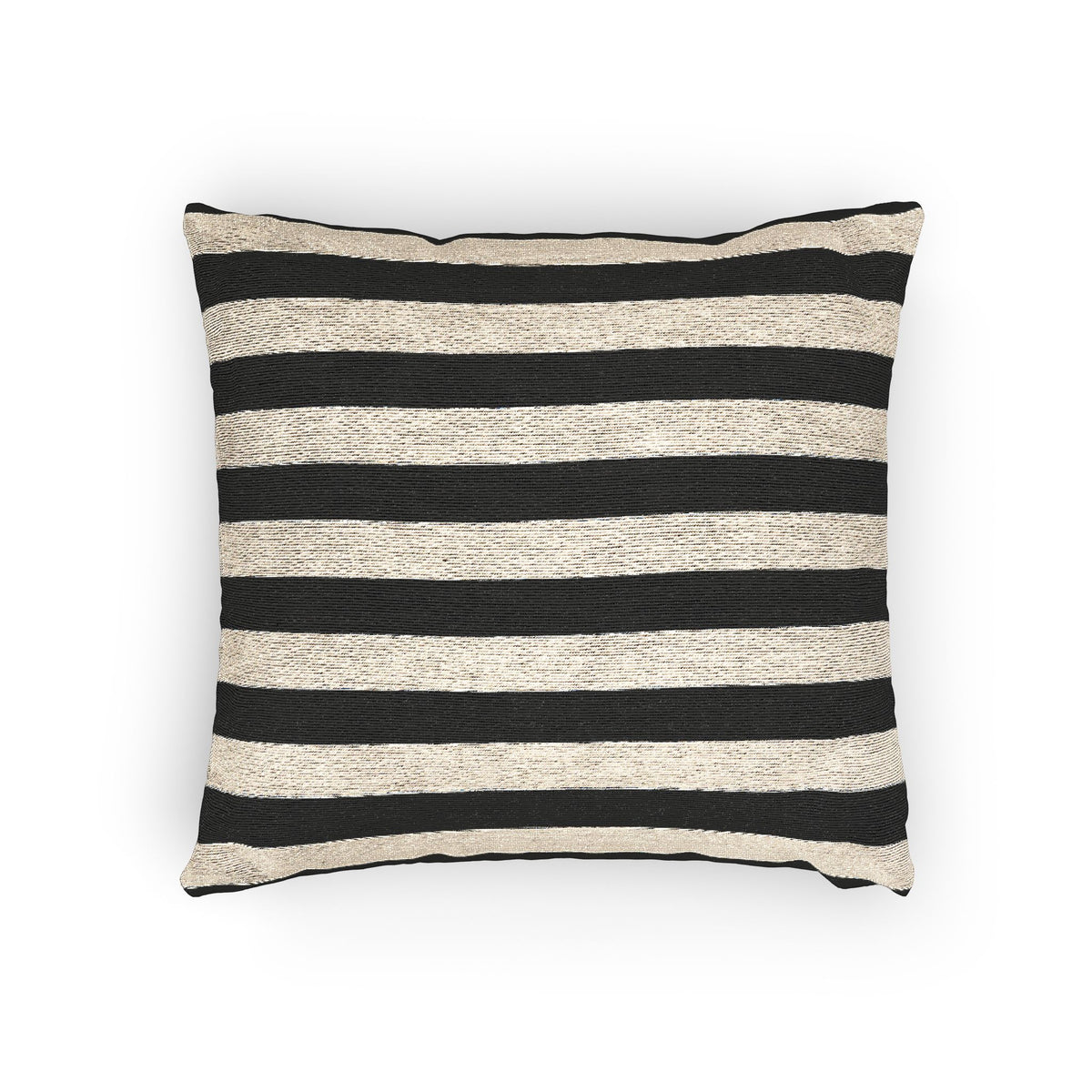Black & Natural Striped Woven Throw Pillow, Modern Gothic Pillow, Neutral Stripe Cushion, Textured Sofa Pillow, 17x18 Home Decor