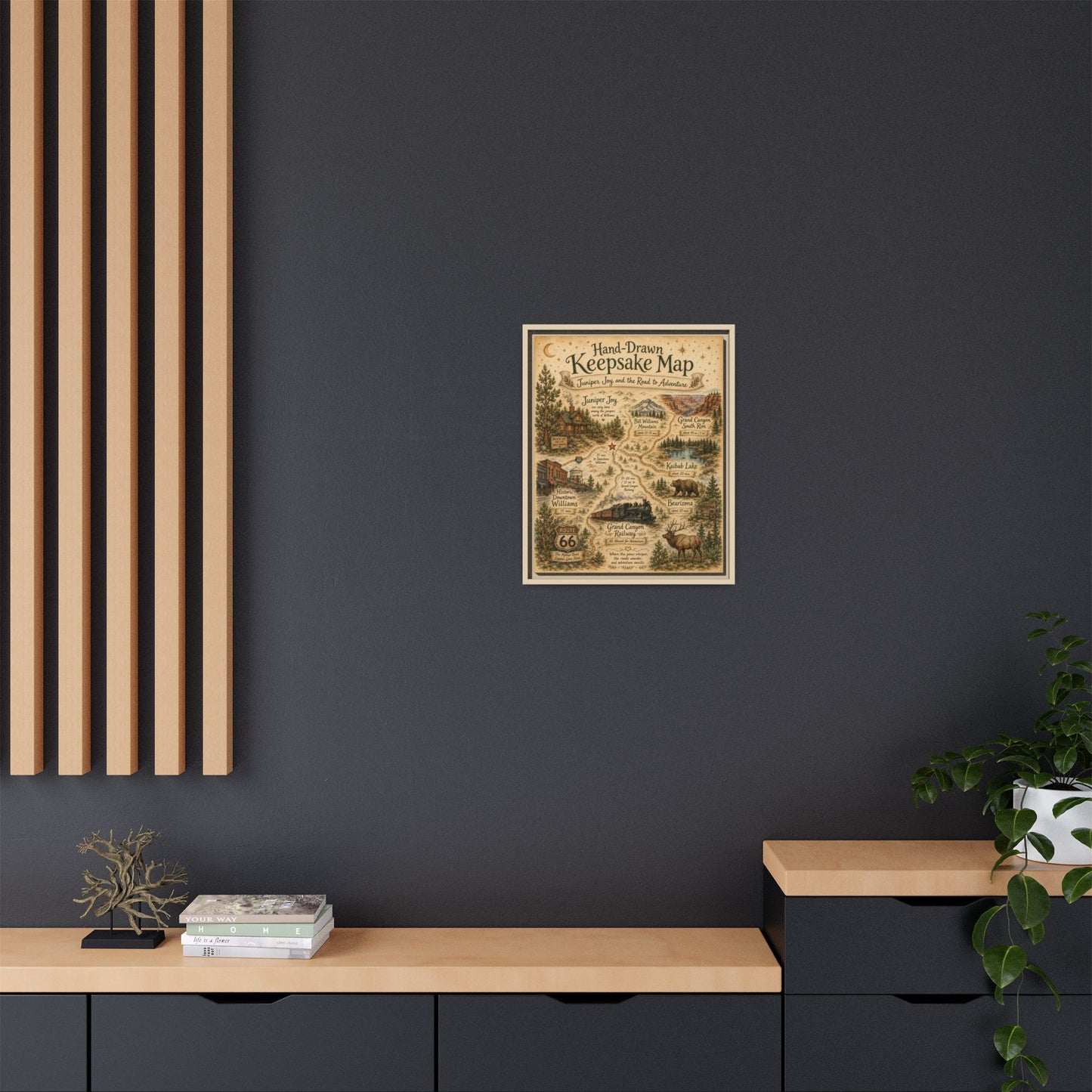 Framed Keepsake Map Matte Canvas Print