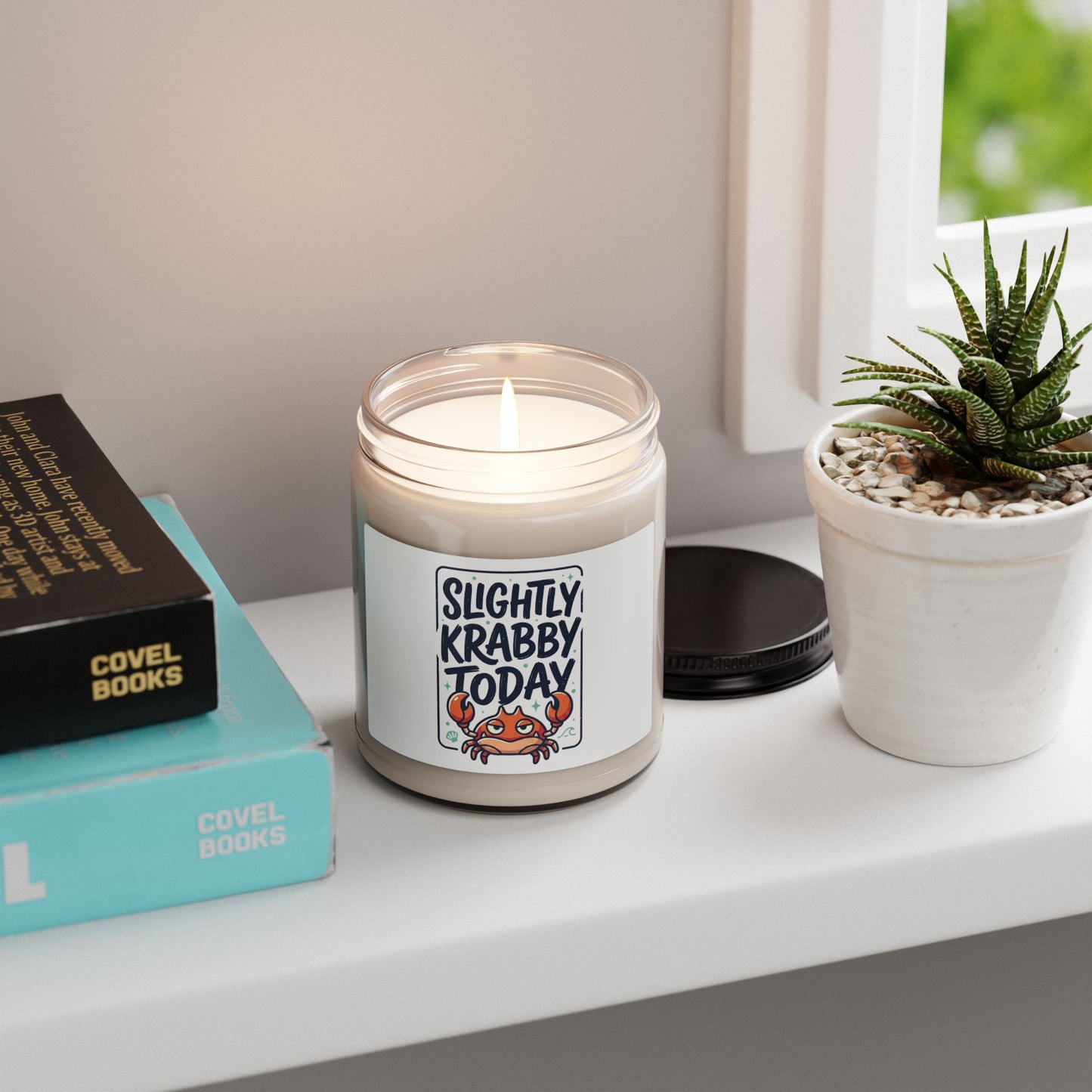 Slightly Krabby Today Candle | Scented Soy Candle, Coastal Crab Humor