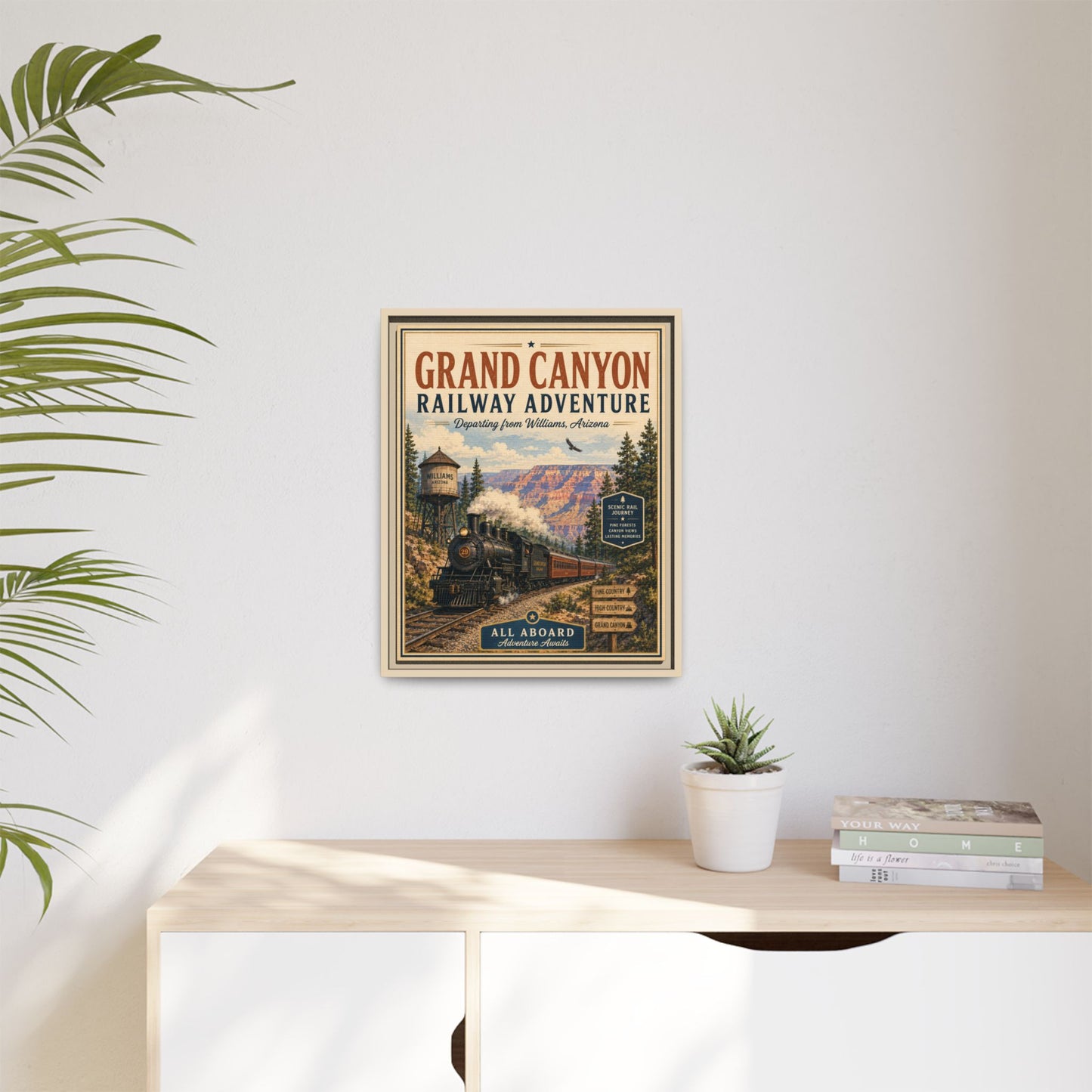 Grand Canyon Railway Adventure Framed Canvas Print