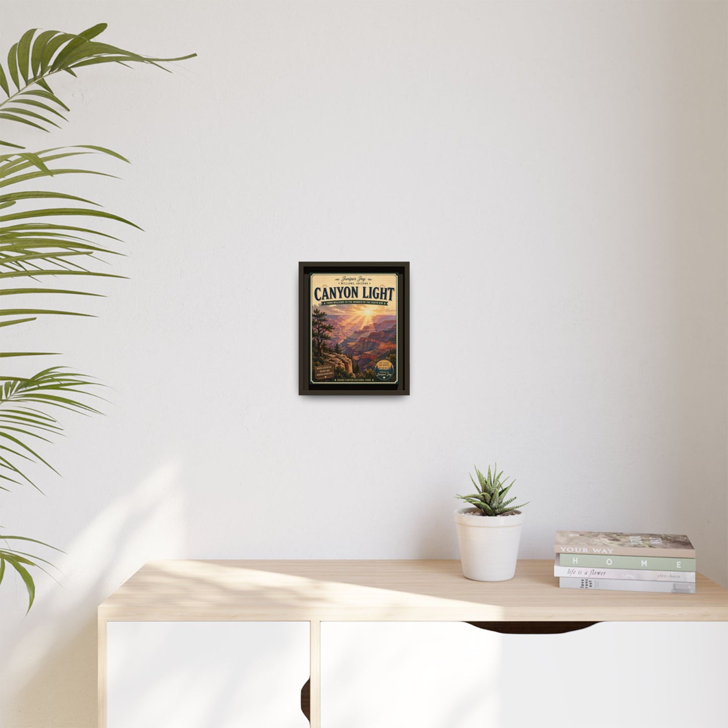 Canyon Light Framed Canvas Art — Vintage National Park Travel Poster
