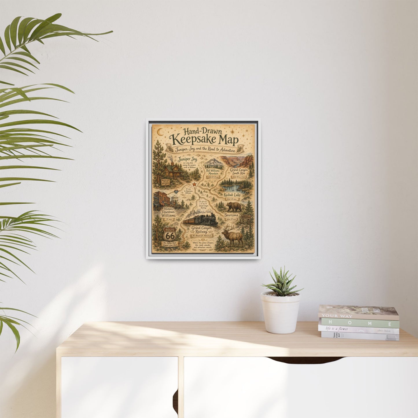 Framed Keepsake Map Matte Canvas Print