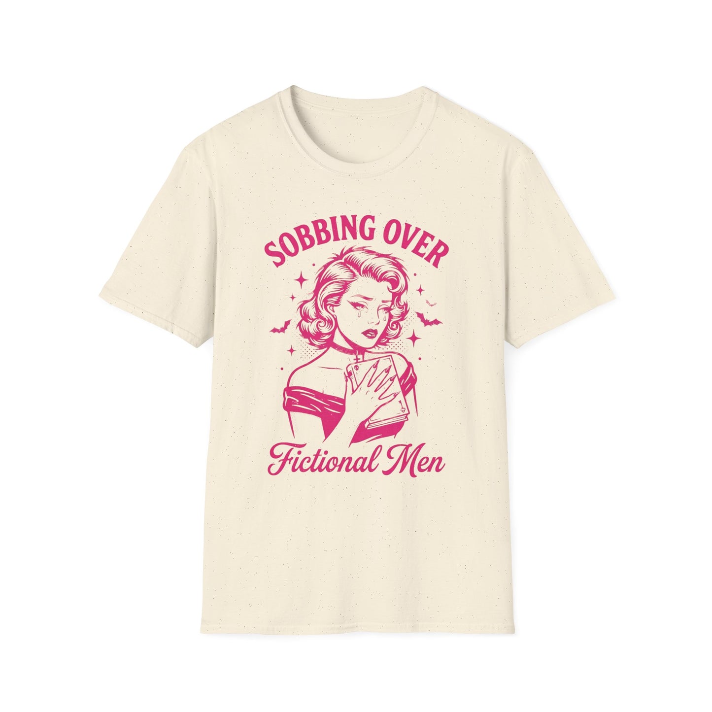 T-Shirt — "Sobbing Over Fictional Men" Retro Pop Art Tee
