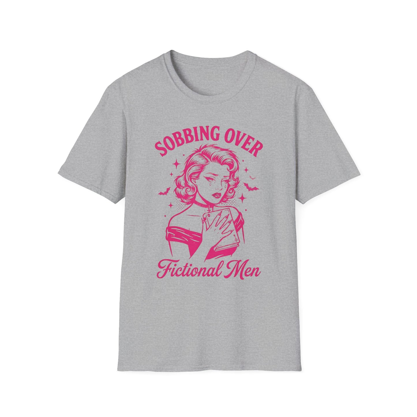 T-Shirt — "Sobbing Over Fictional Men" Retro Pop Art Tee