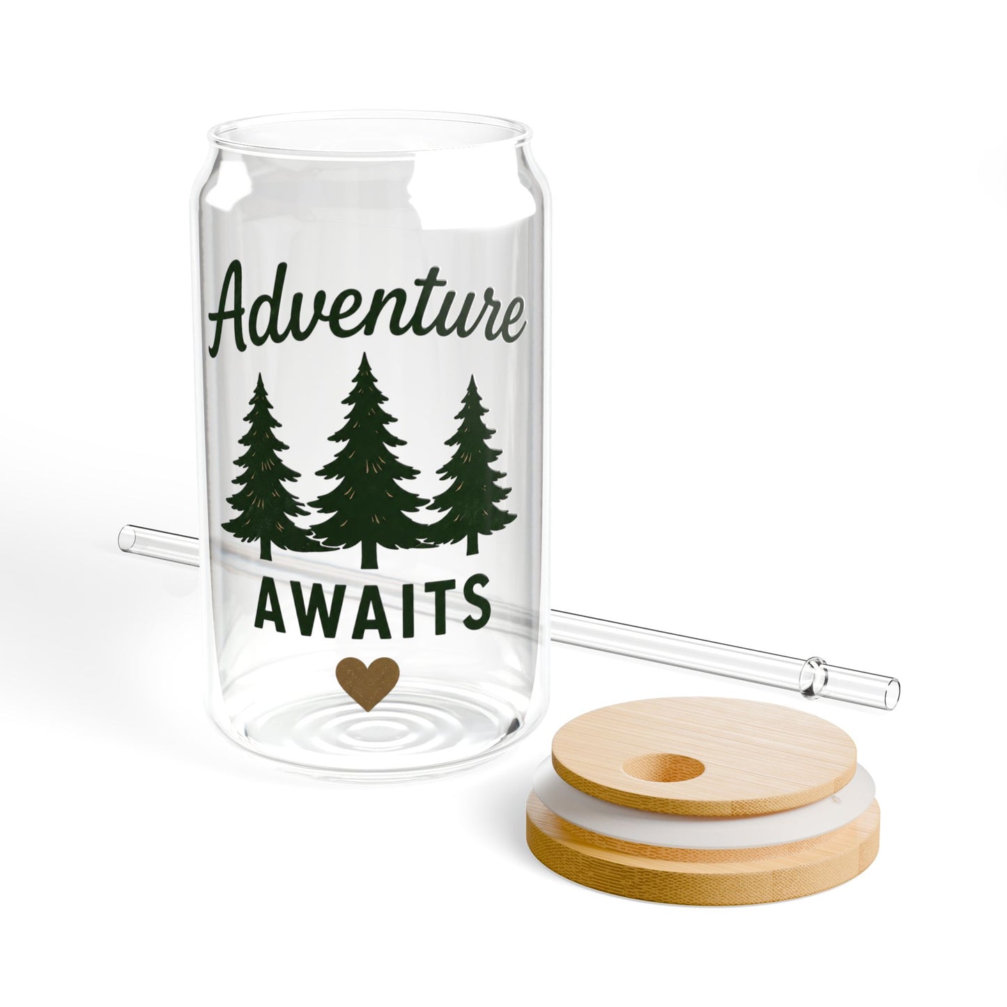 Adventure Awaits Sipper Glass - 16oz Travel Tumbler with Straw