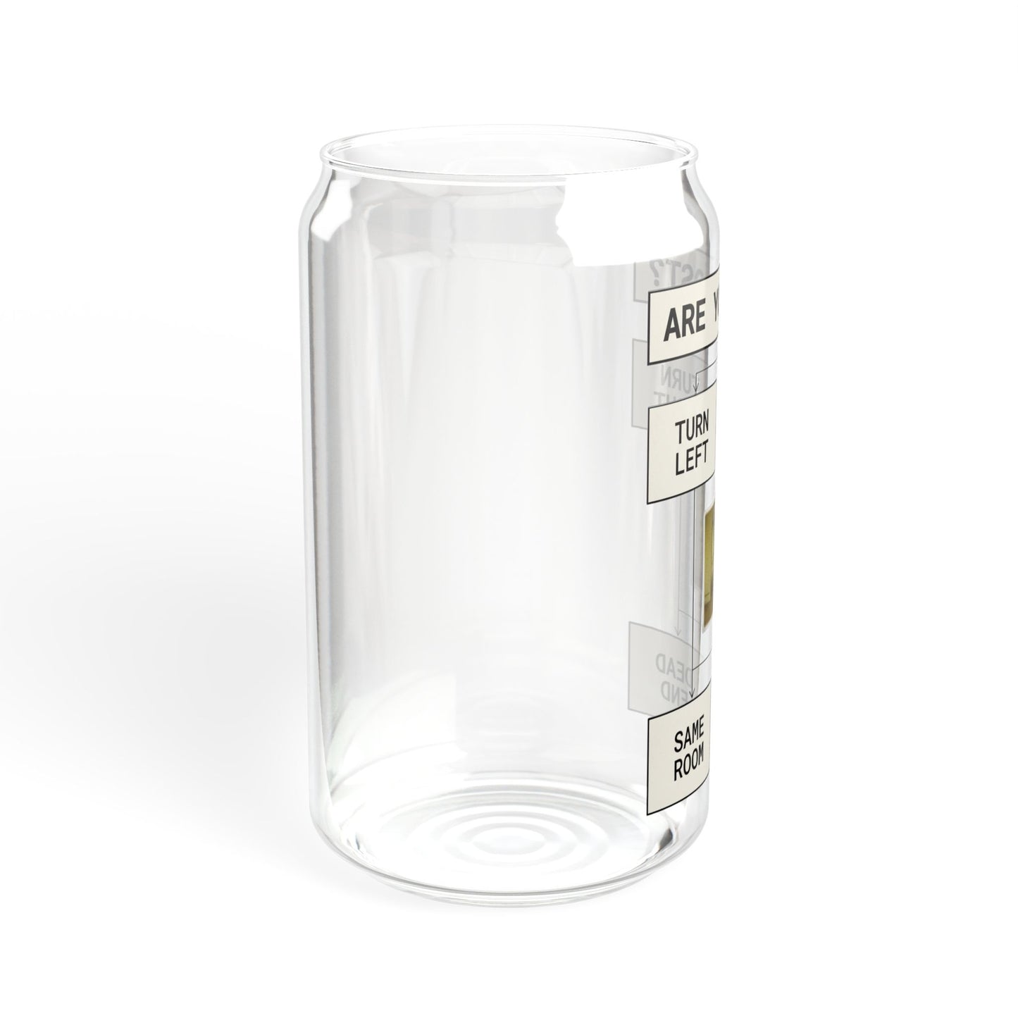Are You Lost? Liminal Space Sipper Glass with Bamboo Lid and Straw | Retro Horror Iced Coffee Cup | Analog Horror Glass Can