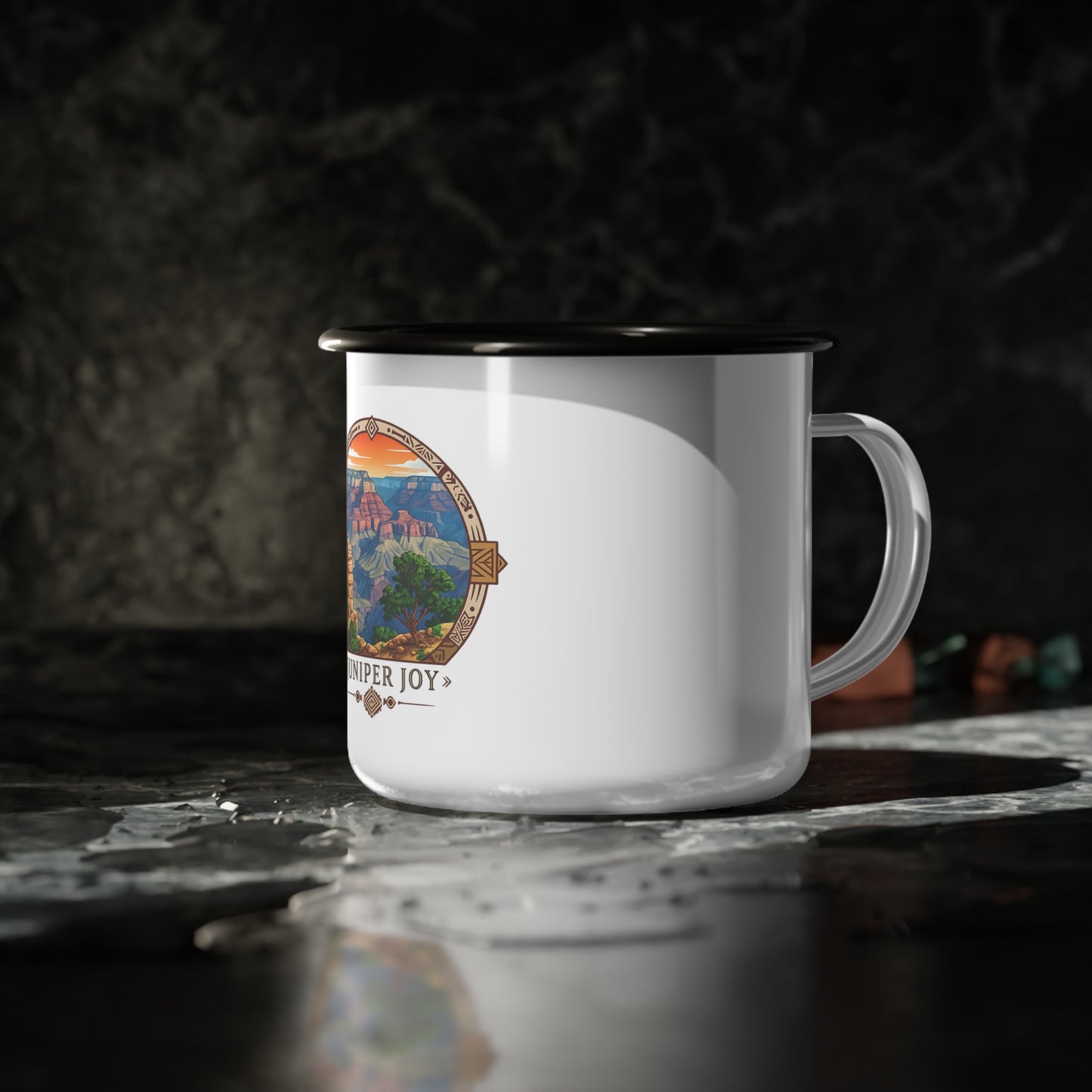 Enamel Camp Cup — Juniper Joy Scenic Canyon Camping Mug