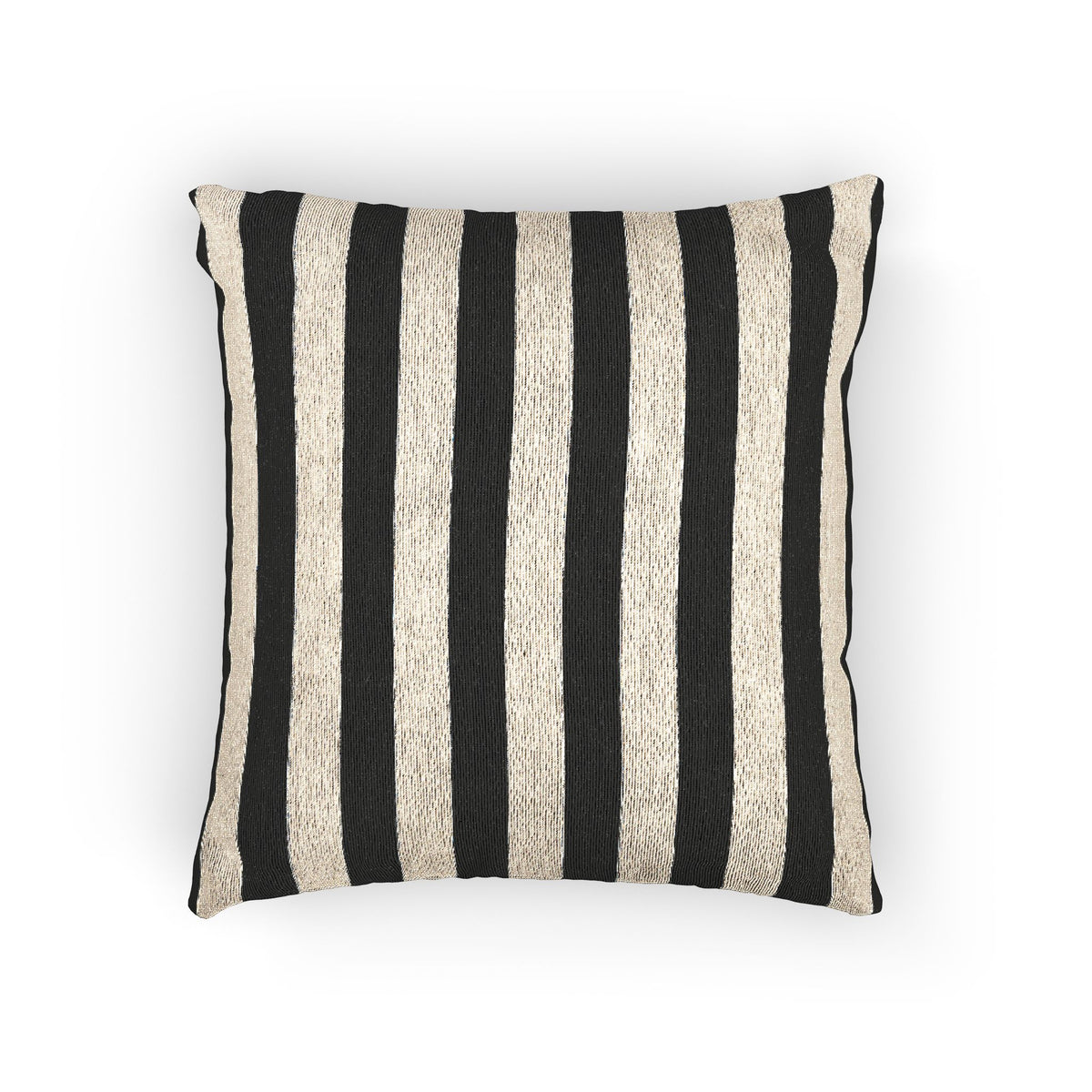 Black & Natural Striped Woven Throw Pillow, Modern Gothic Pillow, Neutral Stripe Cushion, Textured Sofa Pillow, 17x18 Home Decor