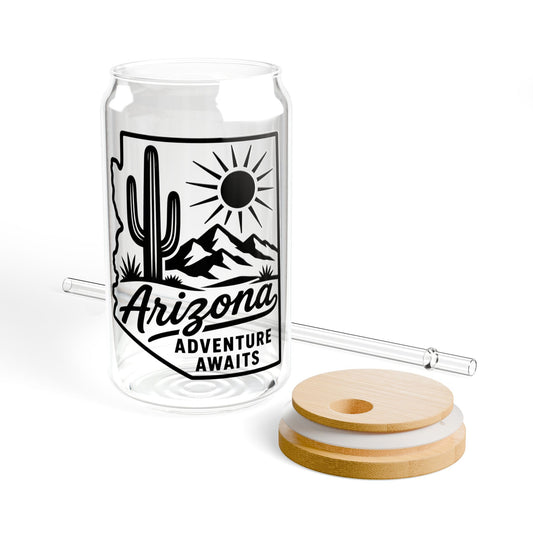 Arizona Adventure Sipper Glass - 16oz Travel Tumbler with Straw