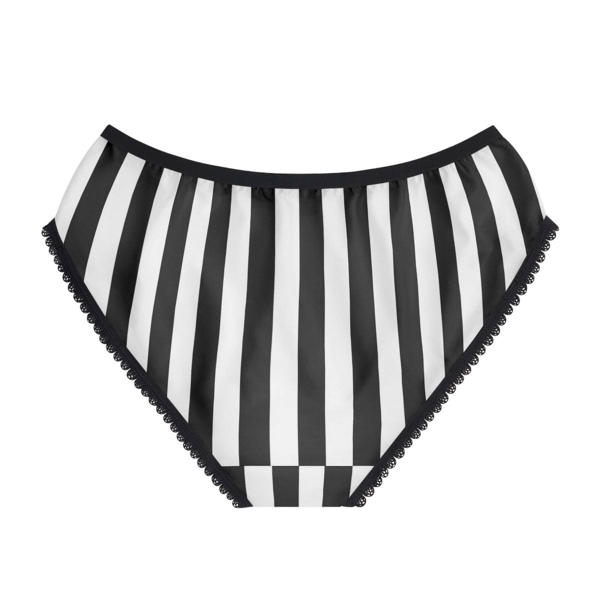 Black White Striped Bikini Briefs, Gothic Women's Underwear, Alternative Panties, Vertical Stripe Undies, Goth Gift for Her