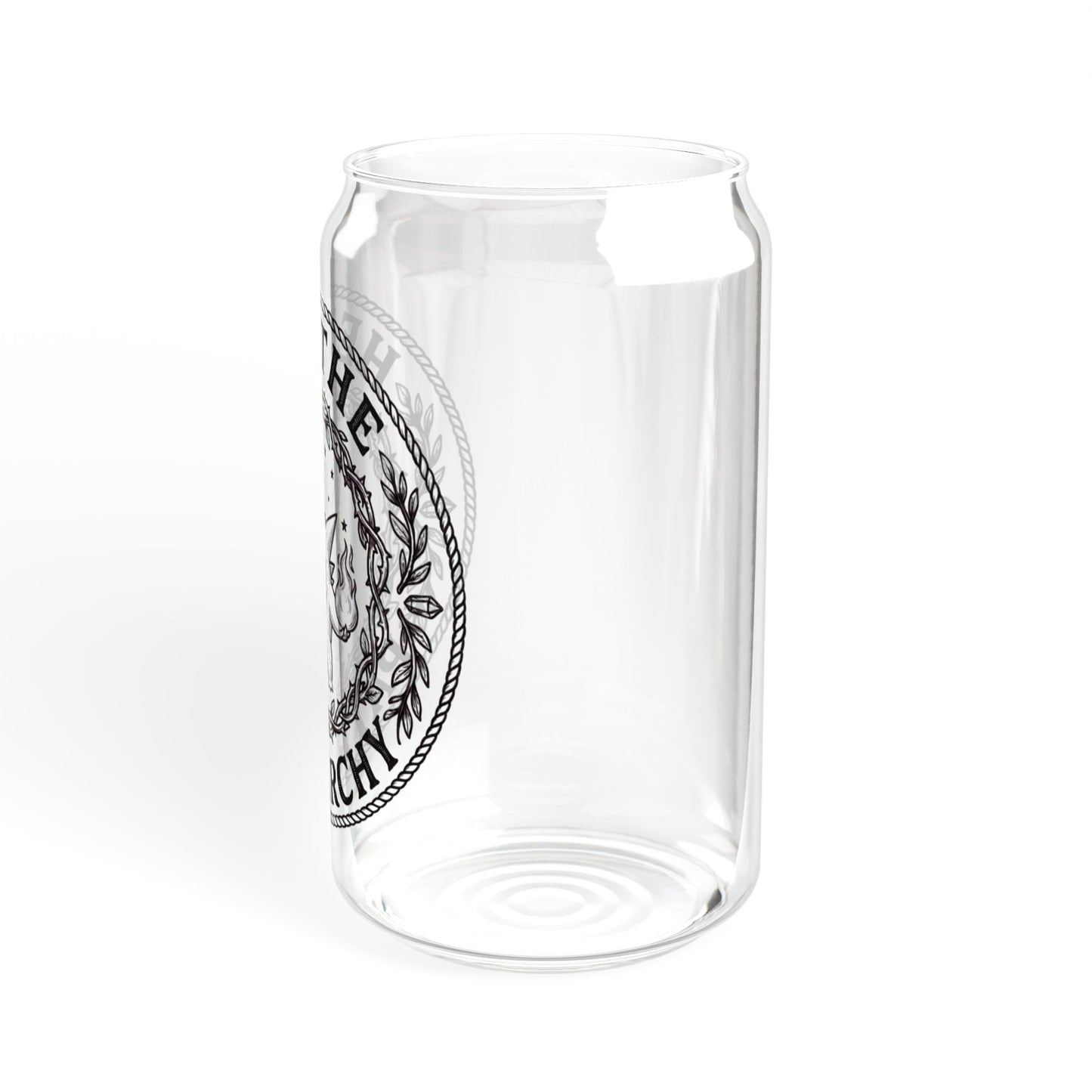 Ghost Halloween Hex the Patriarchy 16oz Glass Sipper Witch Vibe Drinkware with and without lid